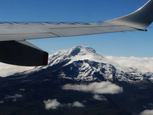 Cayambe at seen at Ecuador Andes treks.