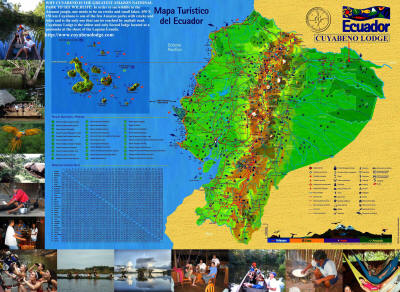 QUE HACER EN ECUADOR [100 MEJORES SITIO DE TURISMO]: Mapa Tur�stico del Ecuador, incluso del Amazonas.