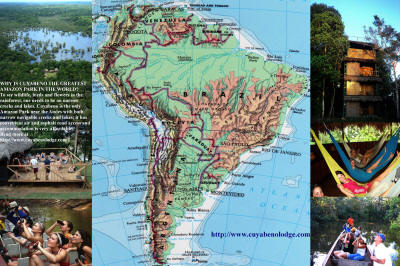 QUE HACER EN ECUADOR [100 MEJORES SITIO DE TURISMO]: Mapa de los Andes, incluso la cuenca alta del Amazonas del Ecuador