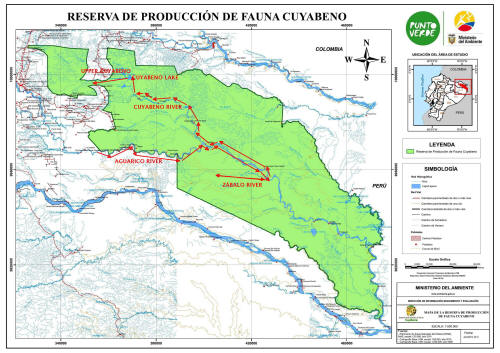 CUYABENO WILDLIFE RESERVE MAP: Cuyabeno Loop.