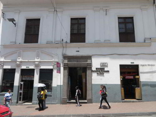 MUSEUMS IN QUITO: Entrance of the National Cathedral Museum in Quito.
