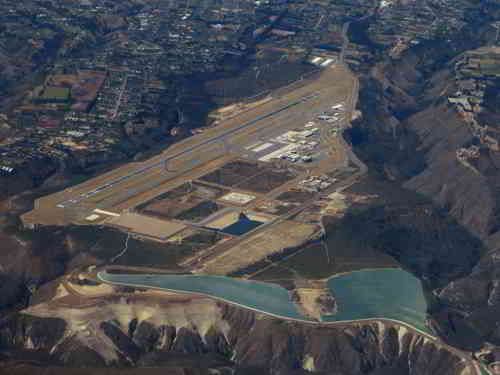 QUITO AIRPORT CODE  [UIO] & DEPARTURES: View from the air.