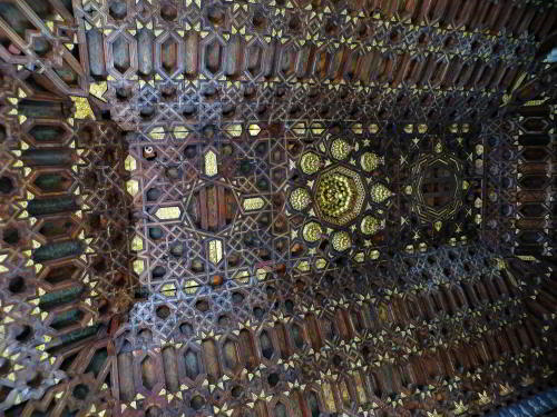 FAMOUS HISTORIC CHURCHES IN QUITO, ECUADOR: San Fransisco Church, interior, ceiling