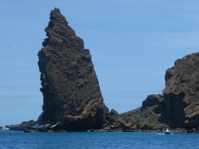 BARTOLOME GALAPAGOS DAY TRIP: The Pinnacle Rock is a giant basalt monolith at Bartolome.