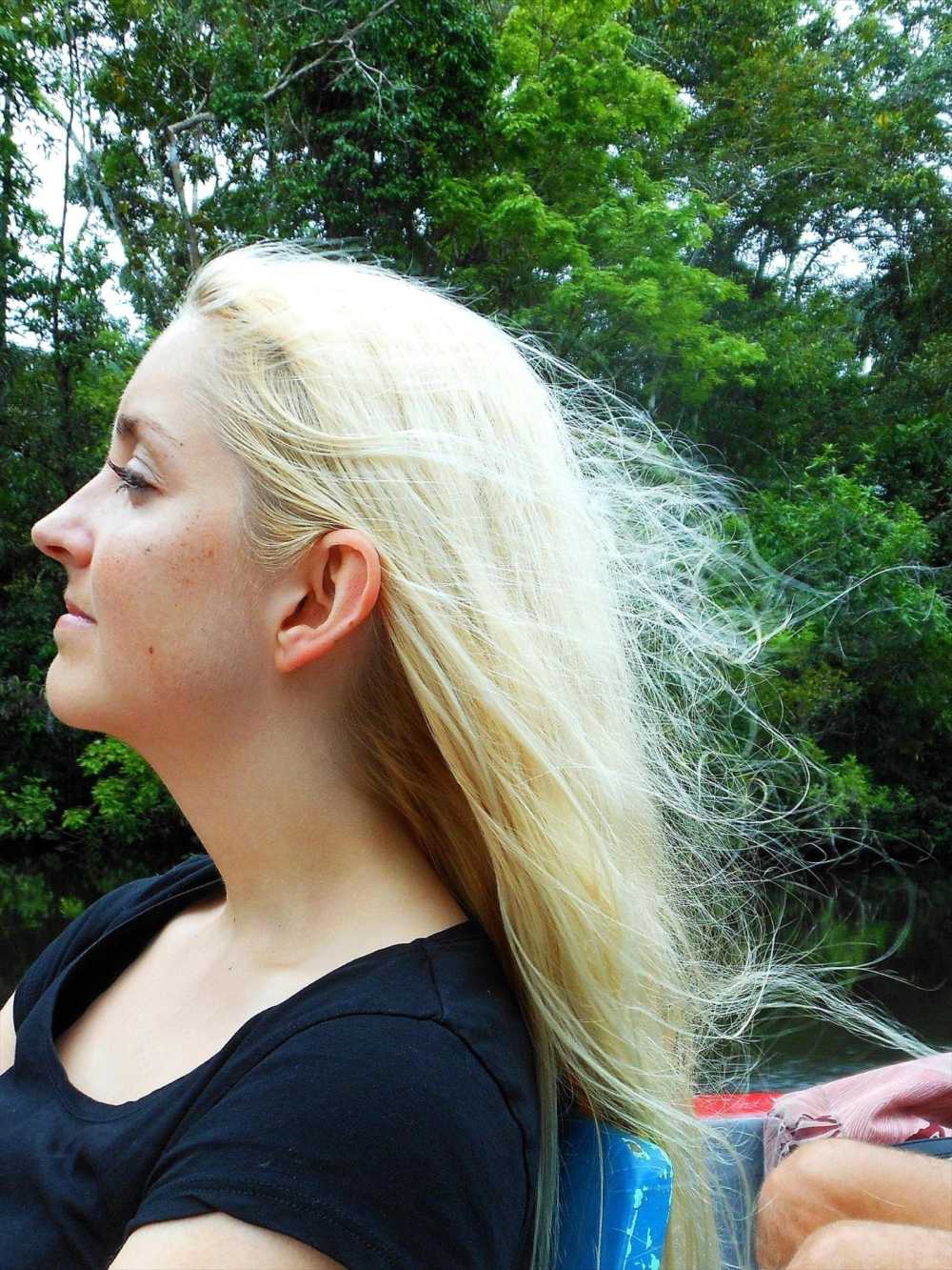 Enjoying the canoe ride